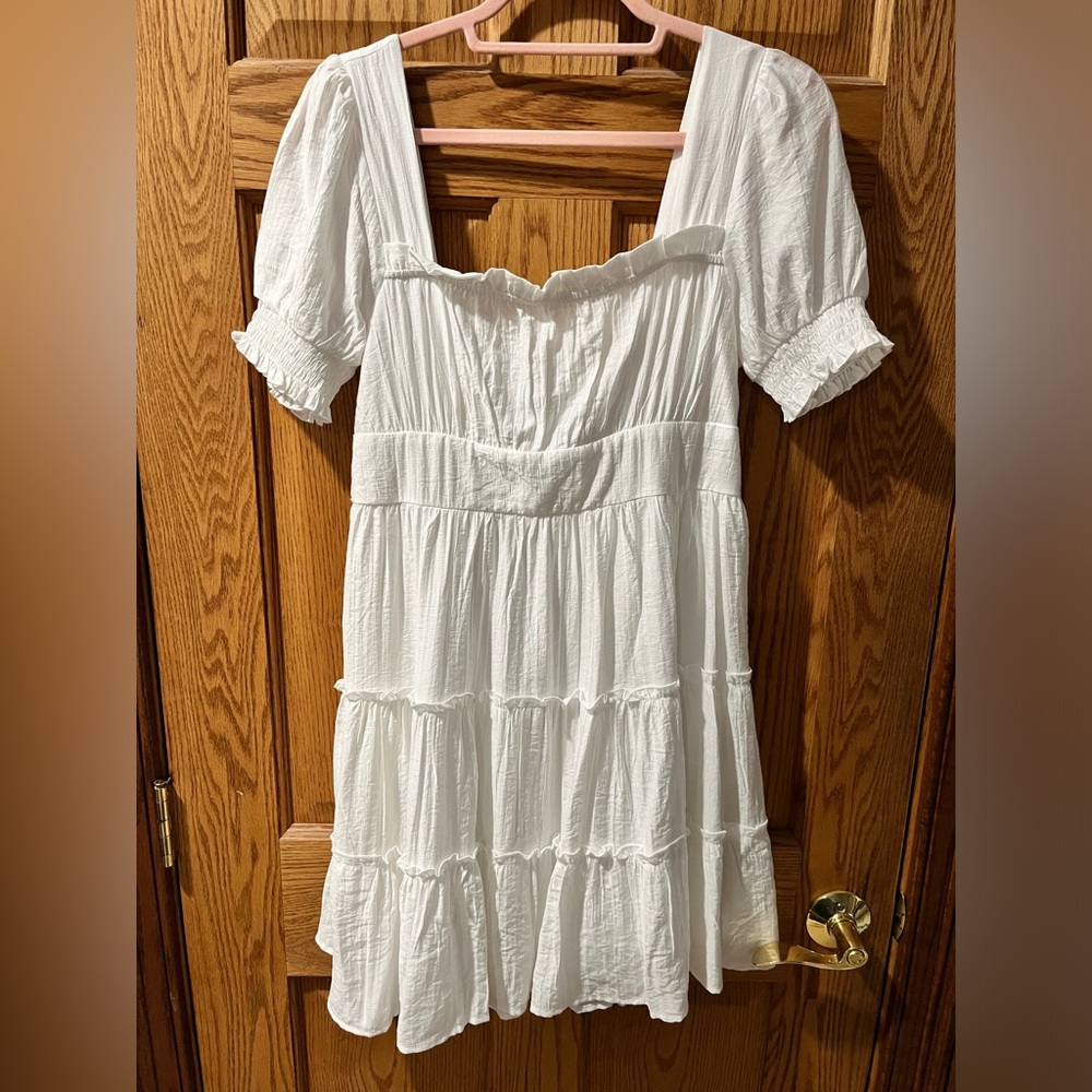 Elegant White Smocked Dress